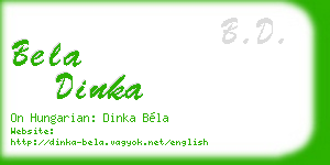 bela dinka business card